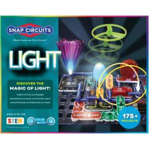 Snap Circuits Light Electronics Exploration Kit | Over 175 Exciting STEM Projects | Full Color Project Manual | 55+ Snap Circuits Parts | STEM Educational Toys for Kids 8+(Lights)