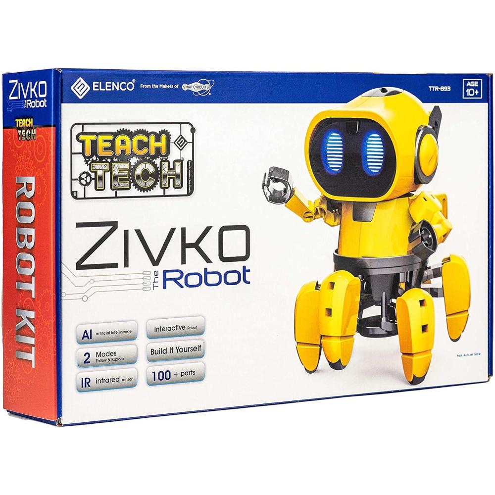 image:imageElenco Teach Tech Zivko The Robot Interactive AI Capable Robot with Infrared Sensor STEM Learning Toys for Kids 10 includes Assembly PartsElenco Teach Tech zivko the Robot