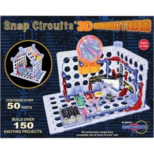 Snap Circuits 3D Illumination Electronics Exploration Kit | Over 150 STEM Projects | Full Color Project Manual | 50 Parts | STEM Educational Toys for Kids 8+(SC-3Di)