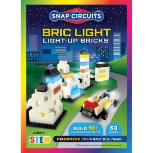 Snap Circuits BRIC Light, Building Bricks & Electric Circuit Kit for Kids, STEM Educational Toy for Kids 8+, Light Up Bricks, 10 Builds Included, Compatible with All Major Brands